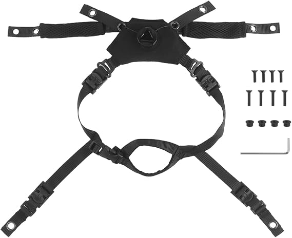 Adjustable Dial Liner 4-Point Replacement Chin Strap and Suspension System for Tactical Helmets