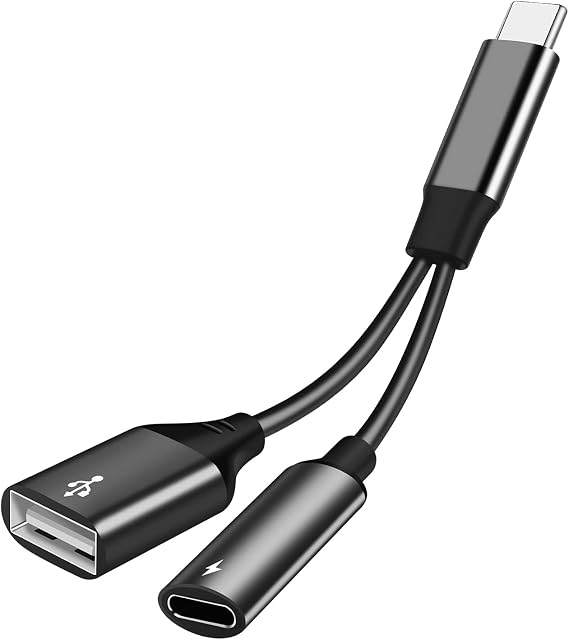 USB C OTG Adapter with Power, USB C to USB Female with 60W PD Charging OTG Adapter for Samsung S21/S20/S20+/Note 10+, iPad Pro, Google Chromecast with Google TV, Android LG V40 30, Dell XPS-Black