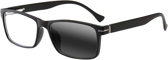Mens Rectangular Rectangle Nerd Geek Auto Gray Lens UV Protection Reading Glasses UV400 Sunglasses