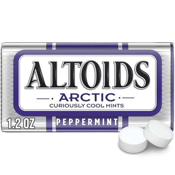 ALTOIDS Arctic Peppermint Sugar Free Breath Mints, Single Pack, 1.2 Oz | Fresh breath, sugarfree mints, travel mints, peppermint mints, small mint tin for on the go, single pack 1.2 Oz