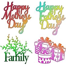 Happy Mothers Day Stencils Mothers Day Stamps and Dies for Card Making Mother's Day Greeting Card Making Kit Happy Fathers Day Dies Father's Day Card Craft Cutting Die