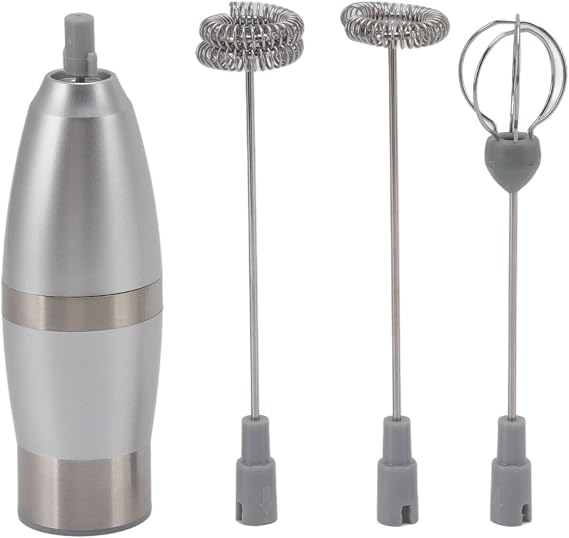 Handheld Electric Milk Frothers Foam Maker Battery Operated Whisk Drink Mixer, Stainless Steel Mini Foamer, Milk Frother for for Coffee Lattes