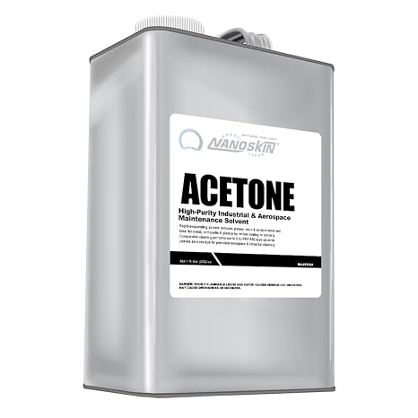 Nanoskin Acetone 1 Gallon Industrial & Aerospace Grade Solvent Cleaner, Fast-Evaporating Degreaser for Metal, Glass & Composite Surface Prep, Residue-Free Formula for Paint & Adhesive Removal