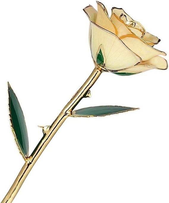 ZJchao Eternal Rose Long Stem Gold Dipped Rose Decoration Gifts Wife Girlfriend Grandma/Valentine's Day/Mother's Day/Birthday/Wedding/Christmas/Anniversary