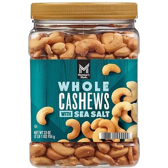 Roasted Whole Cashews with Sea Salt, 33 oz. (33 Ounce (1 Pack))