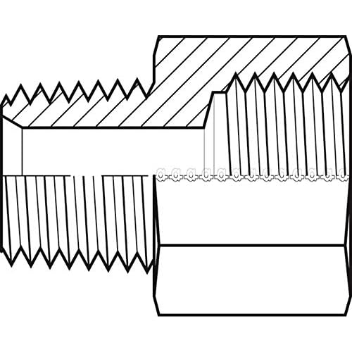 Adaptall 9325-08-14X1.5 Series 9325 Carbon Steel Straight Fixed Adapter, 12-14 Male NPT x M14X1.5 Female Metric, NPT x Metric, Carbon Steel