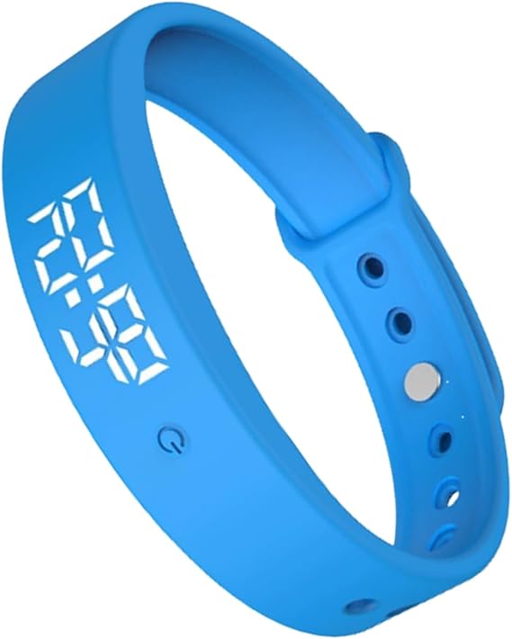 Vibrating Alarm Reminder Wristband Adjustable 13-23.5cm Silicone Silent Alarm Watch, Wrist Alarms Clock - Smart Vibrating Clock Wristband - 3 Alarms Daily Organizer Timer | For Kids Teens Adults Men