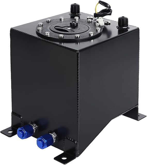 LokoCar Fuel Cell Tank 2.5 Gallon 10 Litre Cap Level Sender Aluminum Black