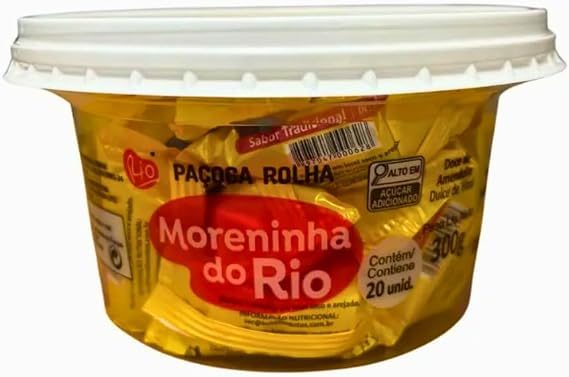 Paçoca Tradicional em Rolha Moreninha do Rio 300g (20 units) | Brazilian Peanut Candy | Authentic Paçoca