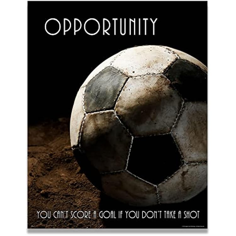 Apple Creek Soccer Motivational Poster Art Print Opportunity Sports Equipment Balls Shoes Clothing Classroom 11x14