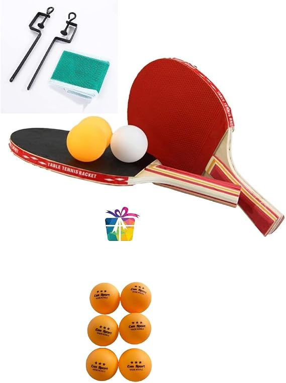 Masa Tenis Seti Pinpon Seti 2 Raket 3 Top File Takma Aparatları+ 6 Adet Pinpon Maç Topu