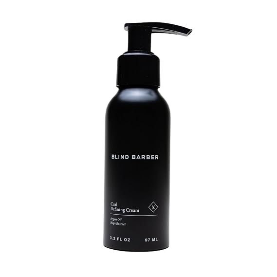 Blind Barber Curl Cream - Curl Defining Cream with Coconut Oil & Tonka Bean Scent - Reduces Frizz & Adds Subtle Shine - Water-Based & Cruelty-Free Curly Hair Products for Men (3.3 Fl oz)