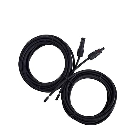 Renogy 20FT 10AWG Solar Adaptor Extension Cable, M&F Connector Black 1 Pair