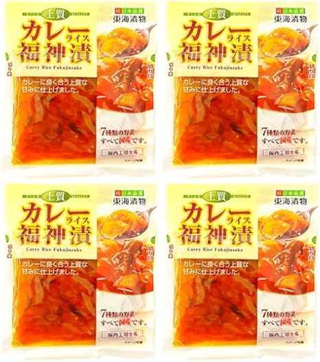 Tokai Pickle, High Quality, Curry Rice, Fukujin Pickle, 100% Domestic Vegetables, 3.2 oz 90 g Set of 4