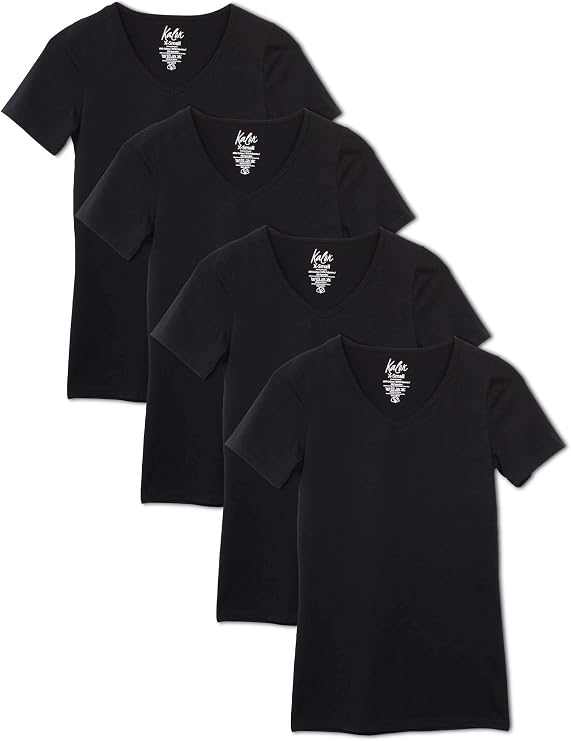 Kalon Women's 4-Pack V-Neck T-Shirt Base Layer