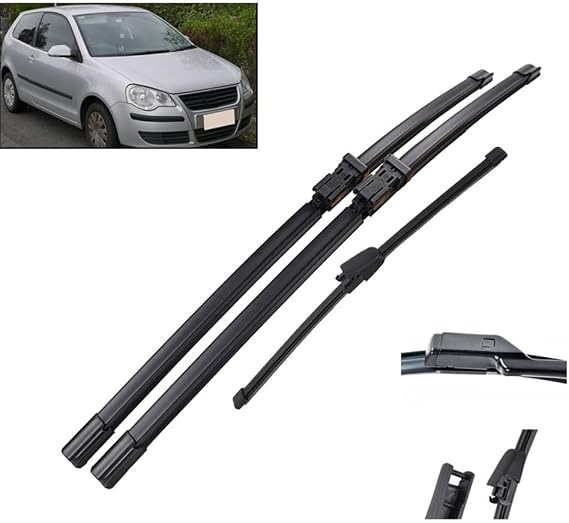 Front Rear Windscreen Wiper Blades,For VW polo MK 4 Typ 9N3 9N Windshield Window 2006 2007 2008 2009 21;; 19;; 13;;
