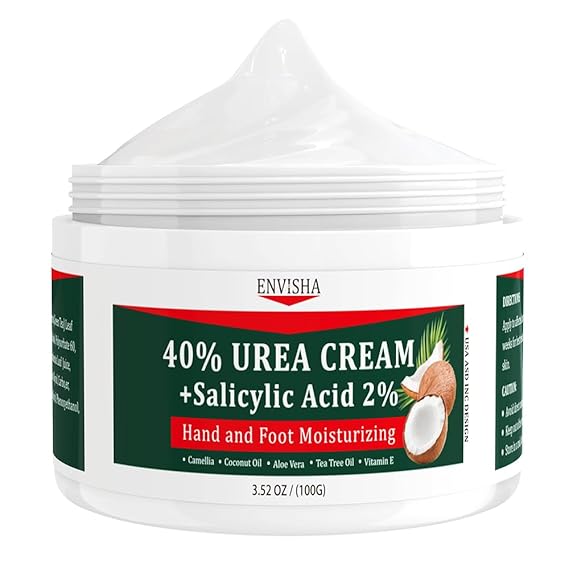 40% Urea Cream for Dry Cracked Feet- Maximum Strength Foot & Hand Moisturizer with 2% Salicylic Acid, Tea Tree, and Aloe Vera | Deep Hydration & Softener for Feet Care