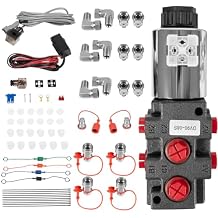Hydraulic Multiplier Selector Diverter Solenoid Valve w/Switch & Ag Coupler Kit, 24 GPM Flow, 3625 Max PSI, 12v DC, 6 Ports, Replacement for DV90-08-M-AG