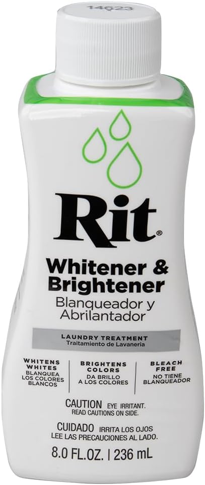 Synthetic Rit Dye More Liquid Fabric Dye – Wide Selection of Colors – 8 Ounces - Whitener & Brightener