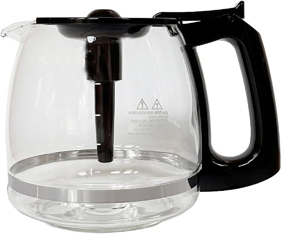 12 Cup Coffee Carafe Replacement, Compatible with Mr. Coffee Compatible Black&Decker Coffee Maker With Heads Three Different Heights, Universal Carafe Coffee Maker Pot Accessory, Black