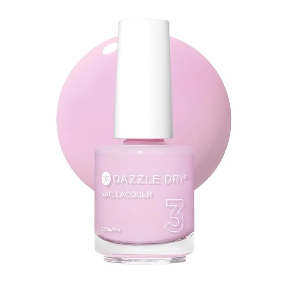 Dazzle Dry Nail Lacquer, Step 3 Soft Caress (0.5 fl oz) | A Cool Peony Pink Full Coverage Cream Finish Quick-Dry