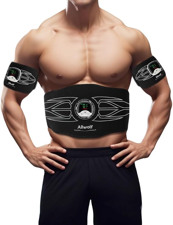 Ab Stimulator Muscle Toner,Abs Muscle Stimulator Abdominal Toning Fitness Belt for Men and Women Black