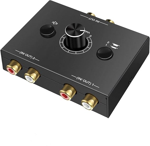 R/L Stereo Audio Switch Audio Switcher AB Switcher Passive Speaker Manual Selector Splitter Box Audio Sharing