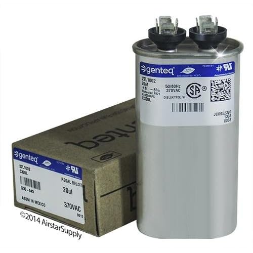 Mars 12014 - 20 uF MFD x 370 VAC Genteq Replacement Capacitor Oval # C320L  27L1002