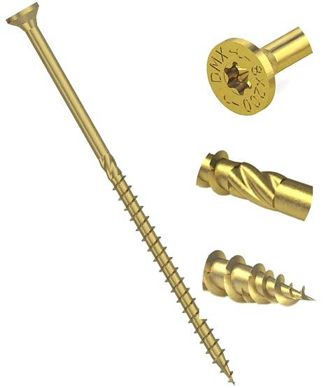 6mm x 100mm Yellow Hardened Countersunk Torx Wood Timber Construction Screw Sleeper Screws with Flat Head High Performance Carpenter Screws (Pack of 20) J10 - J13A 6x100_20