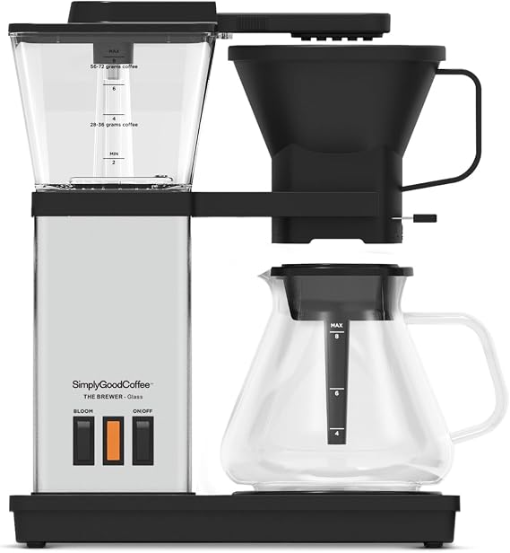 SimplyGoodCoffee Coffee Maker/Coffee Machine. 8 Cup Automatic Drip Pour Over Coffee Brewer. Easy To Use, Durable Stainless, Gold Cup Standard