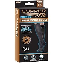 Copper Fit Energy Compression Socks Knee High, Unisex, S/M, 1 Pair