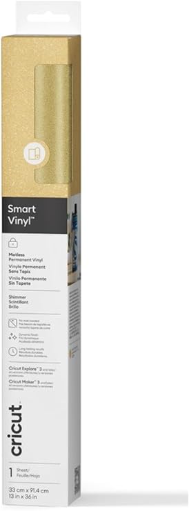 Cricut 2011550 Smart Vİnİl Kalici 33x91cm 1 Sayfa IŞiltili Altin