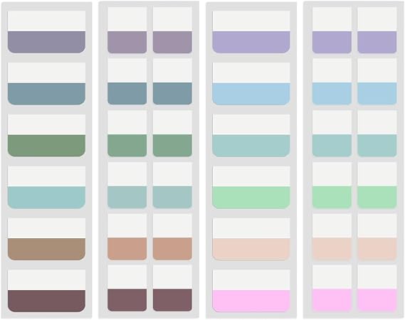 360 Pcs Sticky Index Tabs, 12 Colors, Repositionable, 2 Sizes