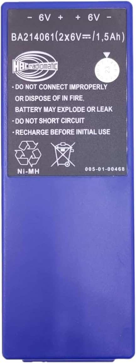 BA213020 6V 1500mAh Ni-Mh Rechargeable Battery for HBC Radiomatic BA213020 BA214061 FUB10AA HBC Crane Remote Control Pump Truck Battery