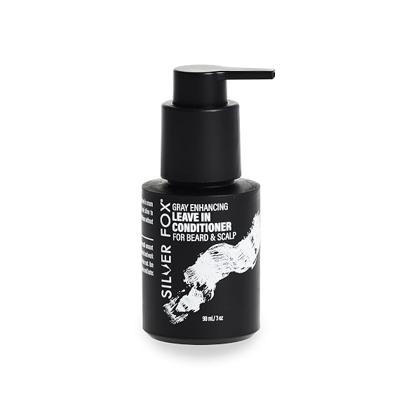 Godefroy Silver Fox Gray Enhancing Beard Brightener For All Hair Types, Leave-In Conditioner Moisturizing Treatment for Gray & Silver Hair Non-Greasy Lightweight for Mens Beard & Scalp 3 OZ