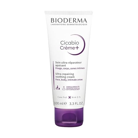 BIODERMA Cicabio Cream + Ultra Repairing and Soothing Care - Protects Against Environmental Influences Texture with Plaster Effect - Ideal for Wound Healing - For the Whole Family - Tube 40 ml