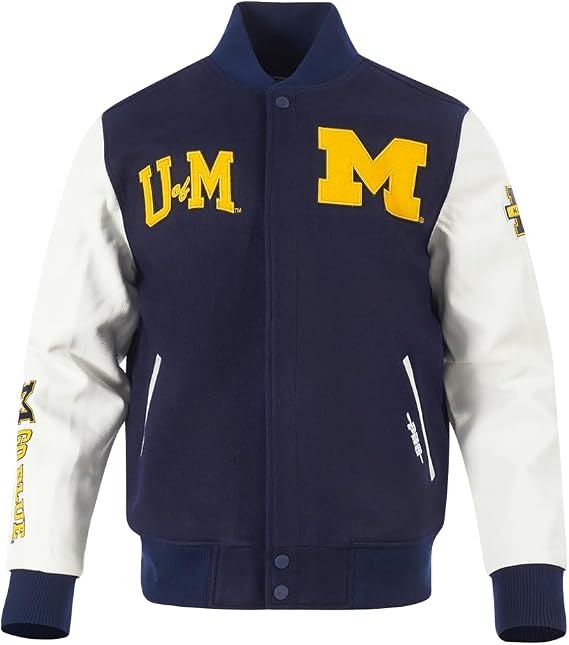 Pro Standard Mens Ncaa University Of Michigan College Classic Chenille Varsity Jacket