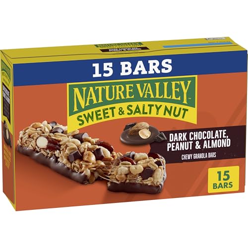 Nature Valley Sweet and Salty Nut Granola Bars, Dark Chocolate Peanut Almond, 15 Bars, 18 oz