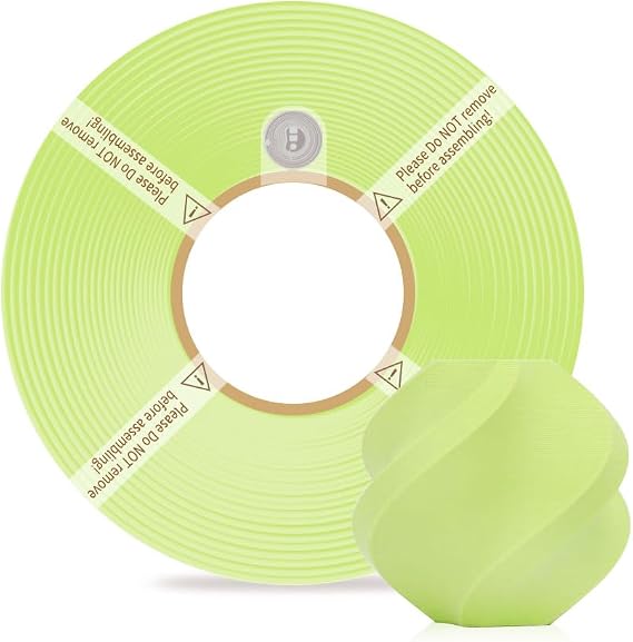 Bamboo Lab 1.75mm PLA Matte Filament Fast Printing RFID 1KG +/- 0.03mm Eco-Friendly 3D Printer Filament for Bambu Lab P1P/P1S/X1C/X1/A1/A1 Mini No Spool Apple Green 11502