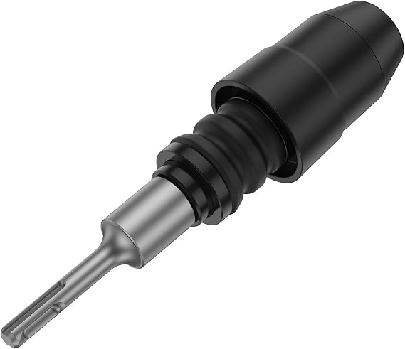 SDS Plus to SDS Max Adapter Alloy Steel Rotary Hammer Drill Chuck Adapter Multipurpose Drill Quick Change Converter, Long Black Alloy Steel Adapter for Building (8-1/4 Inches)