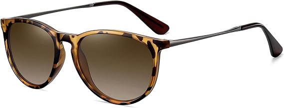 WOWSUN Retro Polarized Sunglasses Womens Trendy Round Classic Glasses