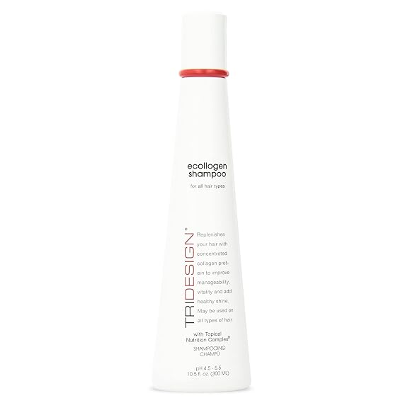 TRIDESIGN Ecollogen Shampoo Moisturizing Care For Locks 10.5 fluid oz | Gentle cleanser provides natural thickening and volumizing benefits without heavy buildup or excess weight on fine strands