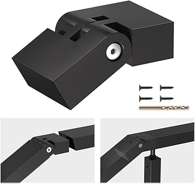 1 Pack Black Vertical Pivot Connector 100mmx23mmx53mm for Aluminum Handrail, 180 Adjustable Hand Rail Fitting High Strength POM Connector Block for Stair Horizontal Handrail