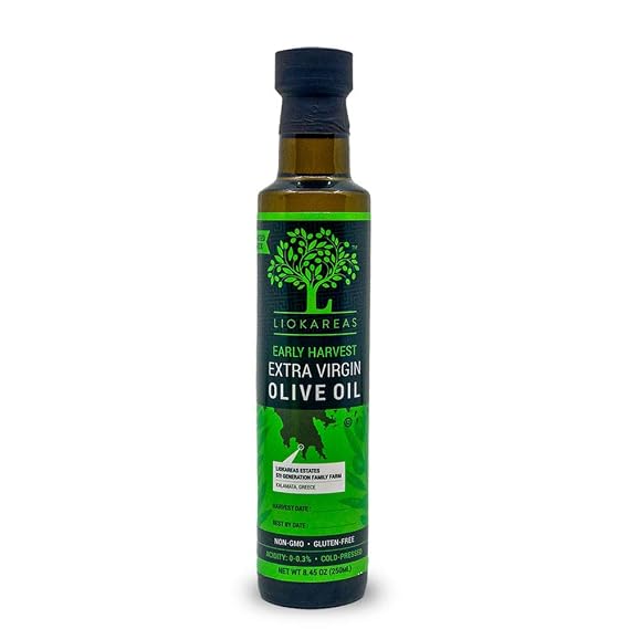 Early Harvest Extra Virgin Olive Oil - Greek - Organic - OU Kosher Certified - NonGMO - Gluten Free - Paleo - Keto - Cold Pressed - Single Sourced - First Pressed - Premium - Ultra Premium - Low Acidity - International Award Winner