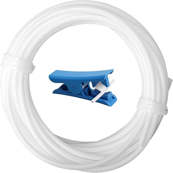 PTFE Tube 2.5mm ID 4mm OD for 3D Printer 5m Set with Tube Cutter | Replacement printer tubing set with flexible plastic tube design for Bambu lab X1/ X1C/ P1P/ P1S/ A1/ A1 Mini Prusa MMU3