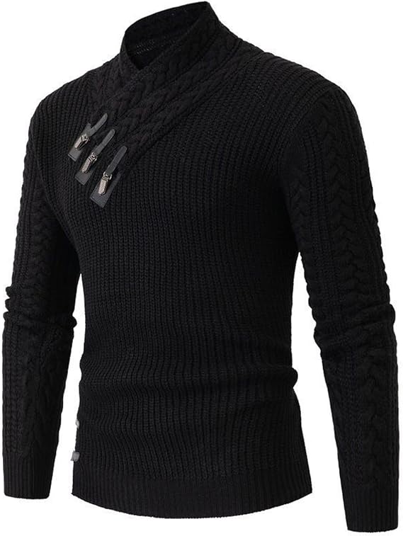 Sweaters for Men Turtleneck Long Sleeve Causal Cotton Knitted Sweater Fashion Solid Slim Fit Knit Fall Pullover