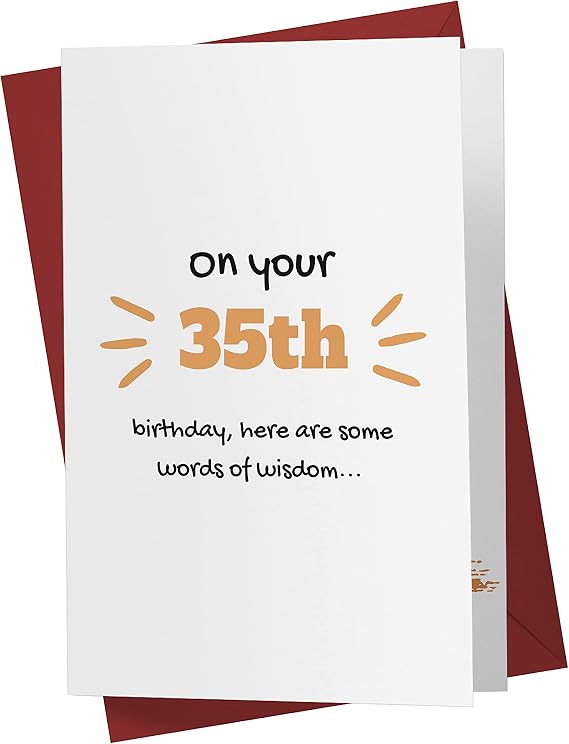 Funny 35th Birthday Card Hilarious 35 Years Old Anniversary Card Happy 35th Birthday Card Hilarious 35th Birthday Card with A Red Envelope