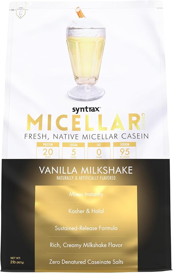 Syntrax Micellar Creme, Pure Native Micellar Casein, Vanilla Milkshake 2 lb