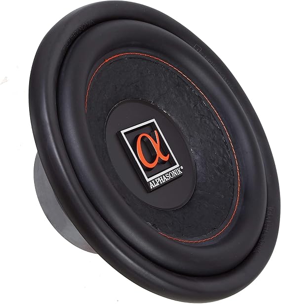 Alphasonik HSW210 Hyper 200 Series 10 900 Watts Max / 300 Watts RMS Single 4 Ohm Car Subwoofer Stamped Alpha Steel Basket with High Grade Magnet Non Pressed Paper Cone Audio Speaker Bass Sub Woofer