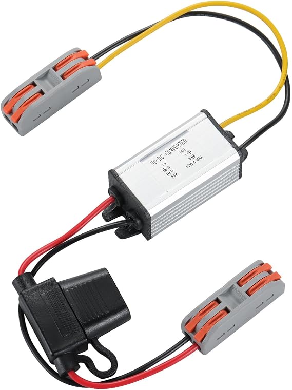 DC 24V Step Down to 12V 5A 60W DC Buck Converter Power Transformer Supply for Golf Cart Vehicle etc